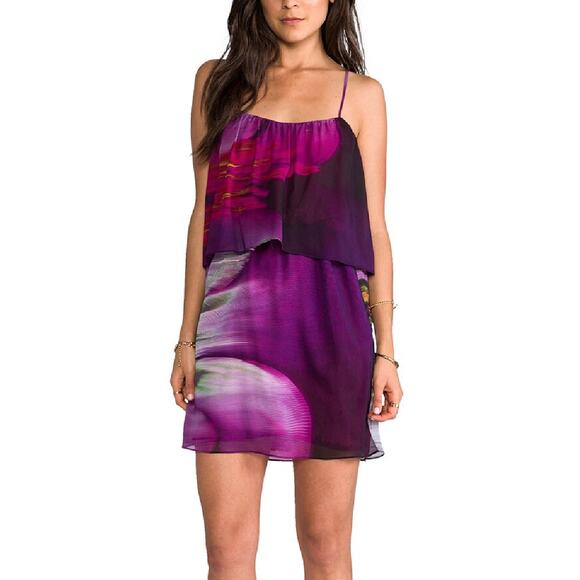 Rory Beca Rafael Cross Strap Back Dress Silk Ipanema Purple Size Medium NWT - Picture 9 of 9